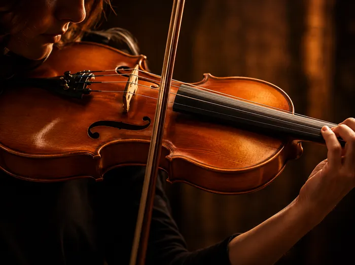 Aluna tocando violino